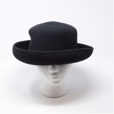 SCALA Firenze ITALY Collection 100% Wool Felt Womans Black Hat 58cm  eb-42284182